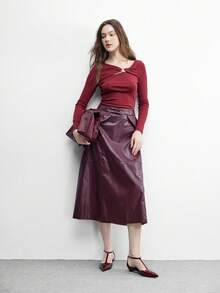 CUCCOO BIZCHIC 女士咖啡色尖头低跟露跟鞋，简约优雅百搭休闲通勤鞋，适合工作办公室穿着，春秋季 - 鏡面酒紅225 - 查看 10