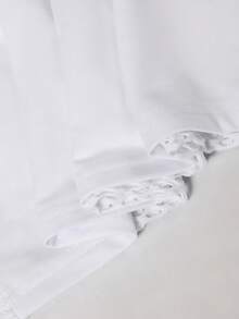 Dewbera Sudadera con capucha de manga larga y hombros caídos con estampado de letras para mujer - Blanco - Ver 8