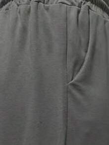 ROMWE MEN Street Life Spring Casual Graphic Men'S Casual Angel Print Drawstring Waist Pants - Grey - View 4