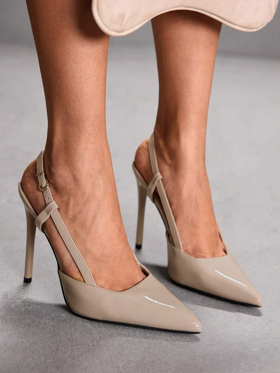 CUCCOO SZL Women's Elegant Pointed Toe Pumps For Commuting Valentine's Day - Mirror apricot - View 1