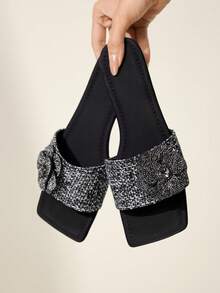 CUCCOO CHICEST Sandali casual e versatili da donna con decorazioni floreali - nero - Visualizzare 5