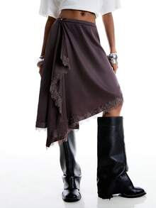 LYSMO 女士夏季时尚黑色半身裙沙滩度假