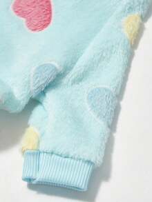 PETSIN 1pc Blue Heart Pattern Fleece Thermal Jumpsuit For Medium/Small Cat Or Dog - Multicolor - View 8