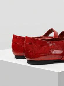 MOTF PREMIUM WOMEN'S CASUAL VERSATILE MARY JANE SQUARE TOE FLAT SHOES, COMFORTABLE FOR COMMUTING NEW YEAR HOLIDAY, SPRING SHOES SPRING BREAK EASTER SPRING SHOES - Red stone pattern - View 8