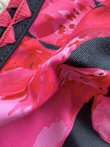 SHEIN 少女碎花吊带泳衣，亮粉色细肩带贝壳边沙滩装，夏季露背吊带套装，沙滩泳装，夏季沙滩，假日 - 彩色 - 查看 7