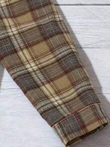 Linhara Áo sơ mi dài tay kẻ caro cỡ lớn, cài cúc phía trước, kiểu dáng thường ngày, đa năng. - Nhiều màu - Xem 3