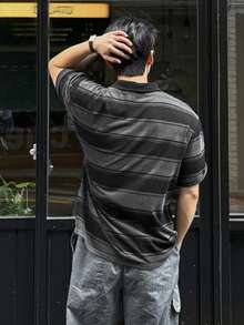 DAZY 男士扎染条纹Polo衫，夏季 - 彩色 - 查看 2