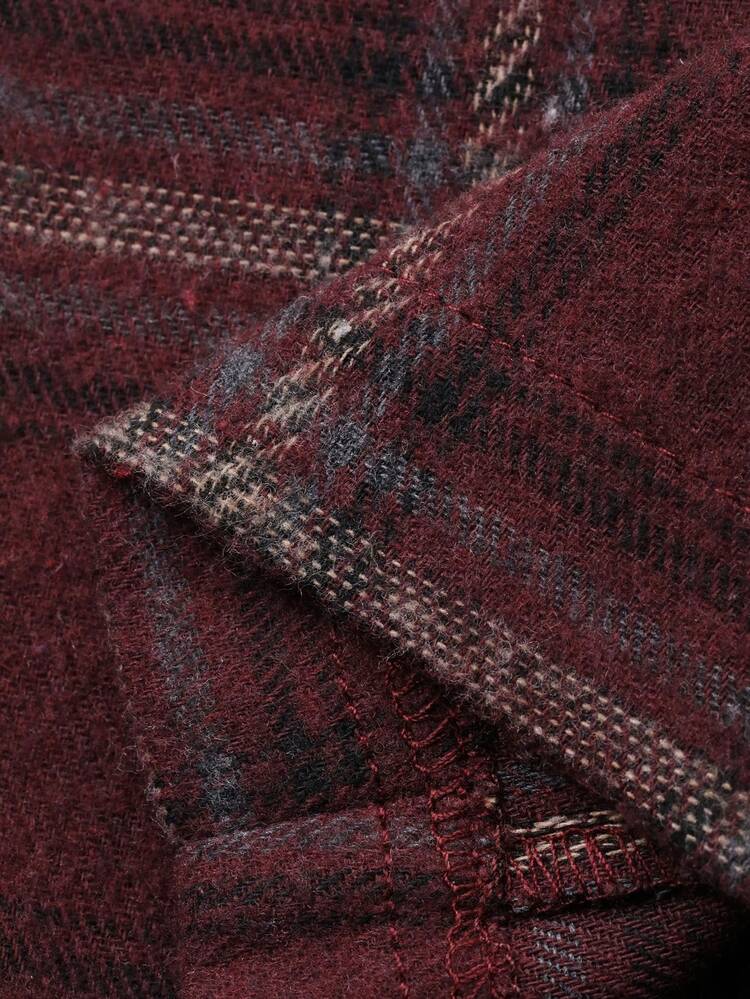 Men's Plaid Shirt And Long Pants Pajama Set, Spring/Autumn