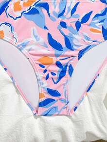 SHEIN 女童扎染印花两件式泳衣，休闲沙滩/泳池/冲浪吊带背心式比基尼，春夏两件式泳衣，青少年度假两件式泳装，青少年泳衣，青少年两件式沙滩装，儿童两件式比基尼套装，女童沙滩装两件式，印花比基尼泳裤，女童两件式泳衣，粉色两件式泳衣，荧光粉色女童两件式泳衣 - 彩色 - 查看 6