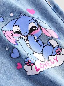 SHEIN Thời trang nữ tuổi teen phong cách thường ngày Y2K cổ điển, cá tính, đường phố, đơn giản, thoải mái và dễ thương, quần jeans kaki in họa tiết dáng rộng, thích hợp mặc hàng ngày mùa đông và mùa thu, dự tiệc rave và phong cách đường phố. - Màu xanh lam - Xem 4