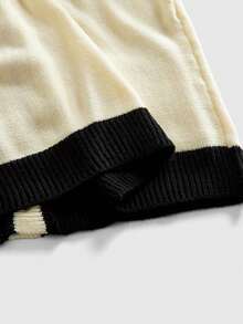 ROMWE MEN Street Life Men's Contrast Color Long Sleeve Single-Breasted Multi-Pocket Knitted Cardigan, Autumn/Winter - White - View 5
