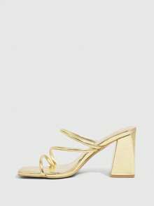 CUCCOO SZL Women Heeled Sandals Valentine's Day - Light gold PU - View 4