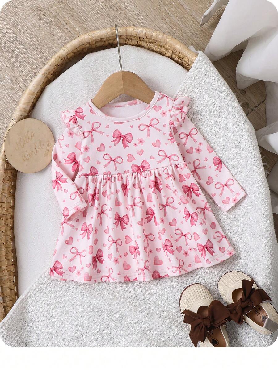 Boybabygirl Cute Casual Knit Long Sleeve Dress, Autumn/Winter - Multicolor - View 1