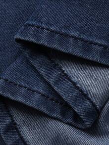 DAZY Tween Girls Casual Denim Short Sleeve Dress - Blue - View 8