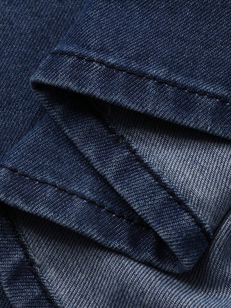 Tween Girls Casual Denim Short Sleeve Dress Summer