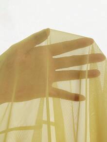 Mistrie Ladies' New Sexy Semi-Transparent Printed Long-Sleeved Dress, Net-Silk Printed, YK2 Cool Girl Style. - Yellow - View 5