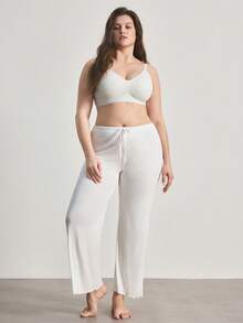 Ocili Áo ngực nữ cỡ lớn, chất liệu trơn, có gân, thoải mái, thích hợp mặc hàng ngày. - Màu Xám nhạt - Xem 4