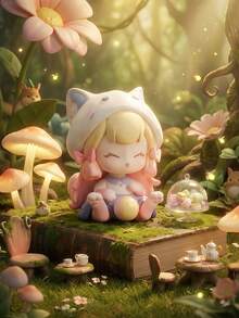 POKOJA LAND Hộp bí ẩn (không nhồi bông) CATMNI Tiệc trà rừng thần tiên (8 mô hình thường + 1 mô hình ẩn) - Mô hình nhân vật cổ tích bằng nhựa ABS (cao 10cm/3.9inch) với chủ đề rừng và trà kỳ ảo, món quà ý nghĩa dành cho bạn bè và gia đình, lý tưởng để trang trí bàn làm việc/trưng bày và dành cho những người đam mê mô hình, món quà mô hình dễ thương, đồ trang trí. - thủy triều chơi hộp mù - Xem 7
