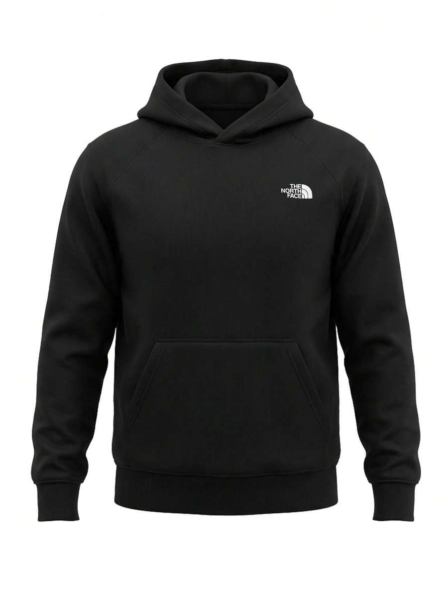 The North Face Raglan Nse Box Men's Hoodie Black - Black White - View 1