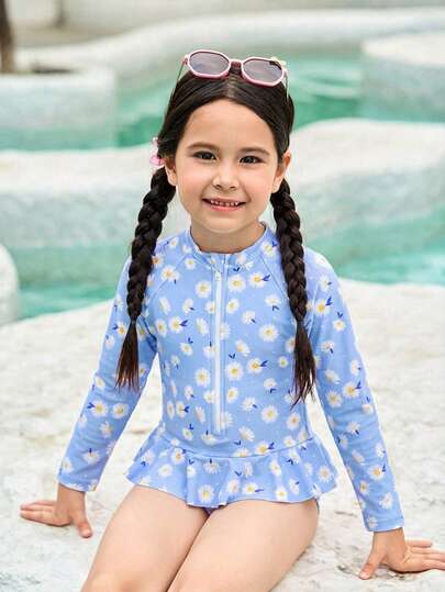 Sparklyn 女童连体泳衣