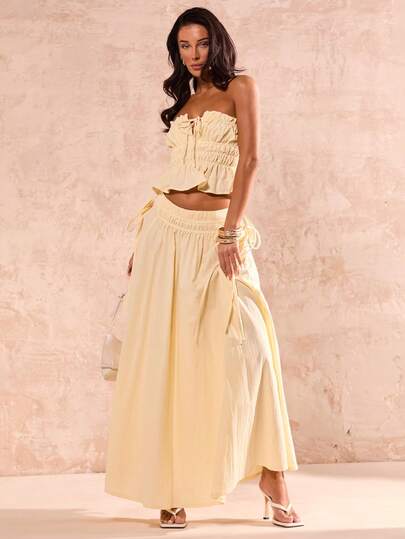 Glamine Tie-Up Solid Color Ruched Twist Front Crop Top For Women Butter Yellow Top Vacation Outfits Woman Top Linen Top Summer Top 100% Cotton Pale Yellow Yellow Tank Top Butter Yellow Top Vacation Top Outfit Summer Casual Daily Vacation Top Summer Date Romantic Long Skirt Fall Cloth For Women Vacation Outfits Woman Top