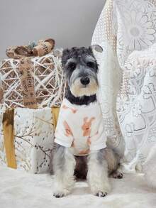 PETSIN 1件米色小熊图案法兰绒宠物可爱小熊冬季加厚保暖服 - 彩色 - 查看 7