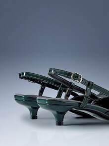 CUCCOO GRLICON 女士Y2K朋克风高跟鞋，适合摩托车骑行、酷女孩、万圣节、圣诞节、派对装扮 - 軍綠色 - 查看 5