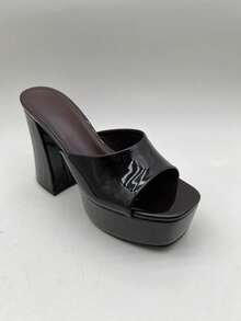 CUCCOO SZL 踝带露趾高跟凉鞋，度假鞋，夏季情人节礼物，夏季鞋，春季鞋，春假复活节舞会高跟鞋 - 咖啡棕 - 查看 13