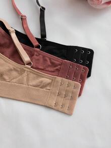 Set de 6 piezas de ropa interior sin costuras con diseño de corazones y amor, top y pantis cómodos - Multicolor - Ver 6