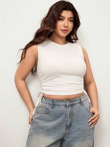 Enliva Camiseta de punto casual blanca de mujer para el verano - Blanco - Ver 7