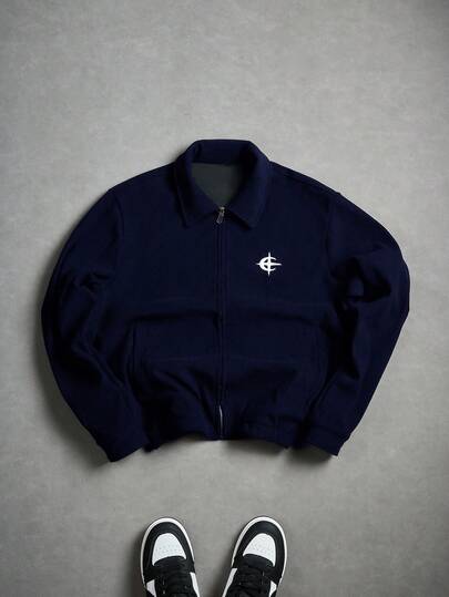 PAVTROS Enkel svart manchesterjacka för män