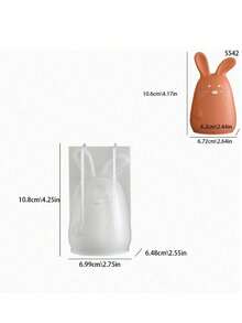 1个心形玫瑰熊蜡烛硅胶模具 - DIY情人节手工香薰熊工艺品，适用于家居装饰、婚礼装饰和派对礼品 - 浪漫礼物和庆祝活动的完美之选 - 白色 - 查看 9