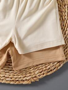 SHEIN Genkimix Kids 2-5件/套 新款婴儿幼儿夏季短袖polo衫 时尚婴幼儿服装套装，2套4件组合 - 彩色 - 查看 3