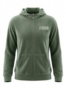 Puma Women's Full Zip Hoodie Green - Grön - Visa 1
