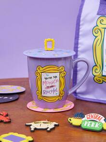 FRIENDS X SHEIN 1pc 15.22oz/450ml Purple Ceramic Mug (Microwave & Dishwasher Friendly, No Lid Included), For Coffee & Tea, Gifts - Mauve Purple - View 7