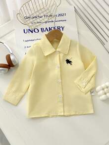 Infant/Baby GirlFashionable Striped Long Sleeve Shirt, Spring/Autumn - Yellow - View 3