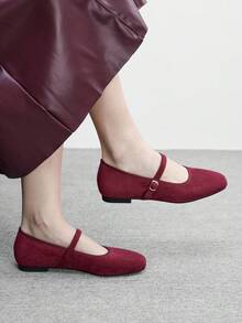 CUCCOO BIZCHIC 女士鞋履 法式优雅 女士平底鞋 网纱透气不闷脚 休闲舒适 适合下午茶和假日穿着 - 酒紅色 - 查看 7