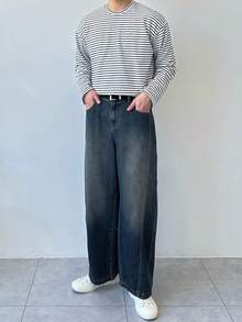 DAZY Men's Washed Vintage Blue Denim Jeans, Suitable For Spring And Autumn - Blue - View 5