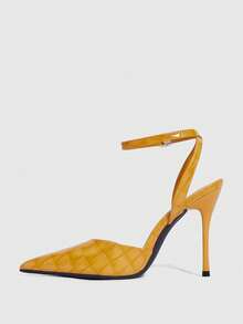 CUCCOO SZL Women's Fashion Pointed Toe Ankle Strap Stiletto High Heel Pumps, Suitable For Commuting, Dating, Party, Wedding And Other Occasions