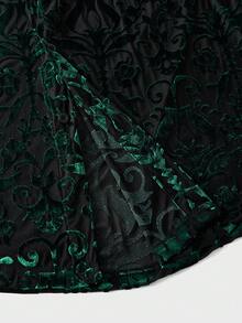 EASEVO Camisa de Manga Longa com Botões e Estampa Flocked para Homens Plus Size, Outono - Verde - Visão 10