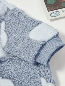 PETSIN 1件装宠物灰色爱心印花加厚保暖圆领毛衣，适合狗狗，秋冬季 - 彩色 - 查看 6