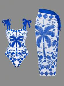 Swim Oasis 2026新款椰树印花ins风泳衣沙滩裙两件套女装 - 彩色 - 查看 1