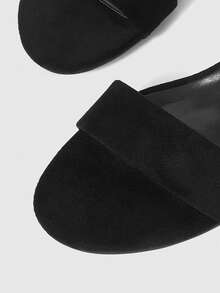 Sleekvia 女士优雅踝带凉鞋，时尚纯色厚底高跟鞋，圆头粗跟搭扣设计，适合婚礼、休闲、度假、约会、办公、通勤等场合，亦可作为礼物。 - 黑色 - 查看 9