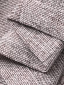 DAZY 女士V领扭褶设计短袖上衣搭配褶皱阔腿裤休闲套装 - 紫色 - 查看 8