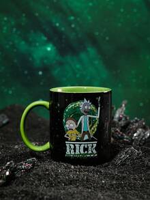 Rick and Morty X SHEIN 400毫升卡通和字母印花陶瓷馬克杯 - 彩色 - 查看 5