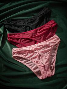 SpicyHot 3pcs Comfortable & Charming Hollow Out Sexy Panties For Women - Multicolor - View 1