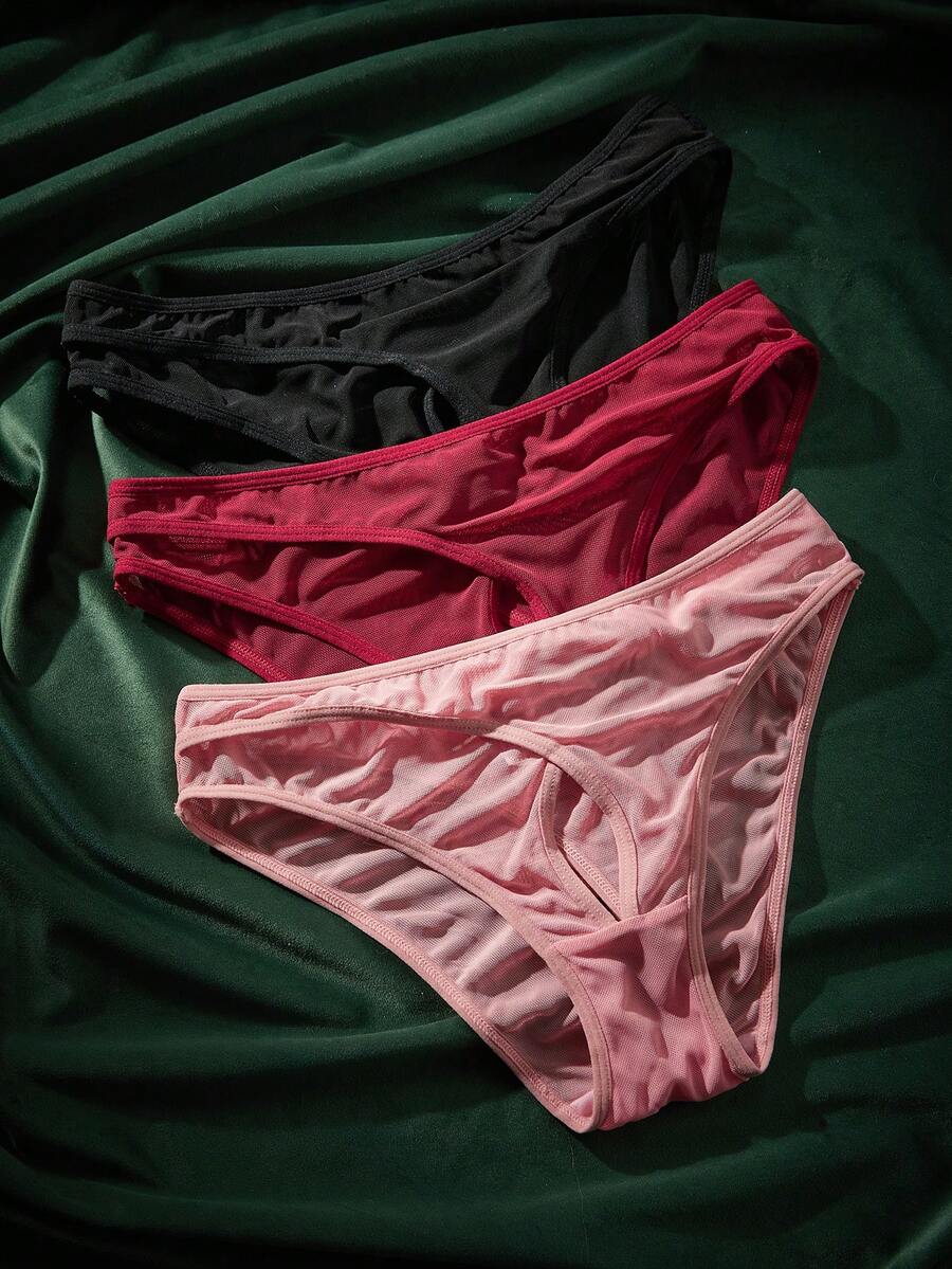 SpicyHot 3pcs Comfortable & Charming Hollow Out Sexy Panties For Women - Multicolor - View 1