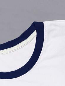 Manfinity Dauomo 男士字母印花圆领休闲宽松T恤 - 彩色 - 查看 3