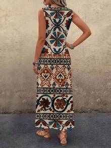 EMERY ROSE 女士夏季度假印花圆领无袖连衣裙 - 彩色 - 查看 4