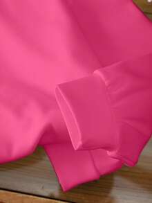 CoComelon X SHEIN Young Girl Cartoon Figure Graphic Colorblock Crew Neck Long Sleeve Sweatshirt - White - View 4